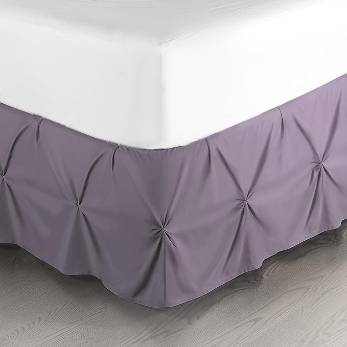Nestl Grayish Purple Bed Skirt Full Size, Pinch Pleat Full Bed Skirt, Hotel by Nestl