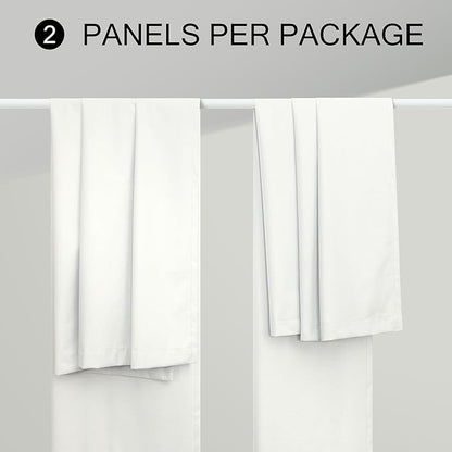 Ivory White Curtains 84 Inch Length 2 Panels - Image 9