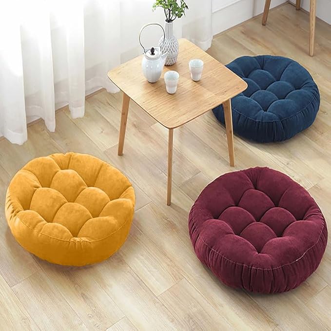 Meditation Floor Pillow Set of 2 Large Round Floor Cushions - Image 5