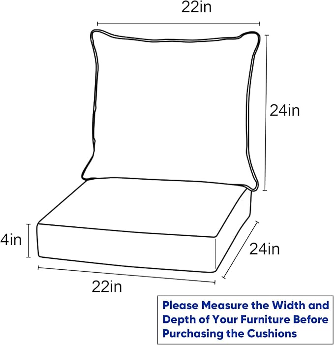Rilyson Patio Cushions for Outdoor Furniture - Image 2
