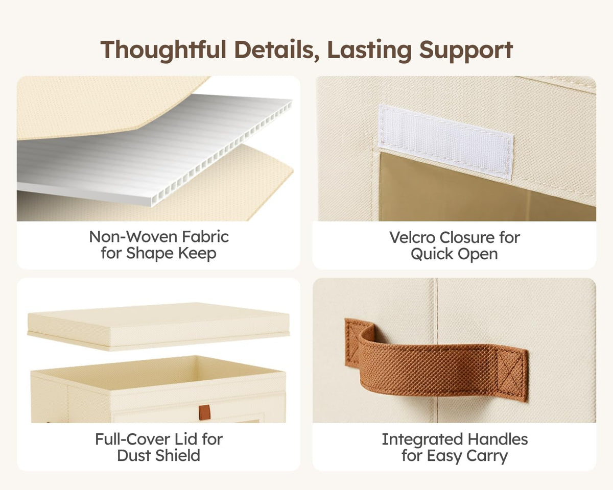 homsorout storage bins with lids - closet organizer, package contents