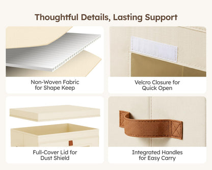homsorout storage bins with lids - closet organizer, package contents