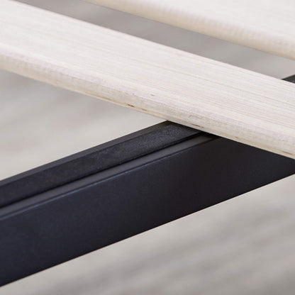 mellow marley 14 inch solid wood platform bed on a desk or shelf