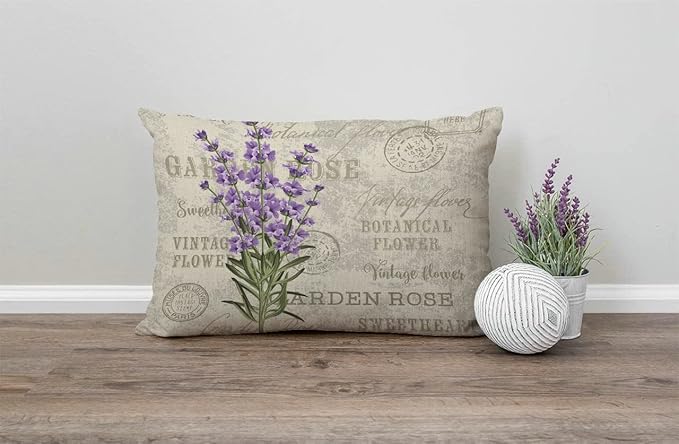 Solekla Lavender Cotton Linen Decorative Throw Pillow Case Cushion Cover - Image 4