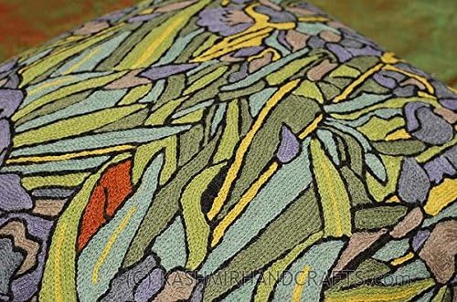 Van Gogh Irises Pillow Cover Green Floral Pillowcase Needlepoint Flower Chair - Image 4