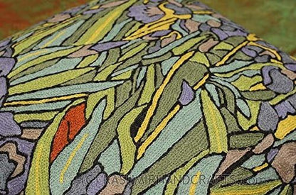 Van Gogh Irises Pillow Cover Green Floral Pillowcase Needlepoint Flower Chair - Image 4