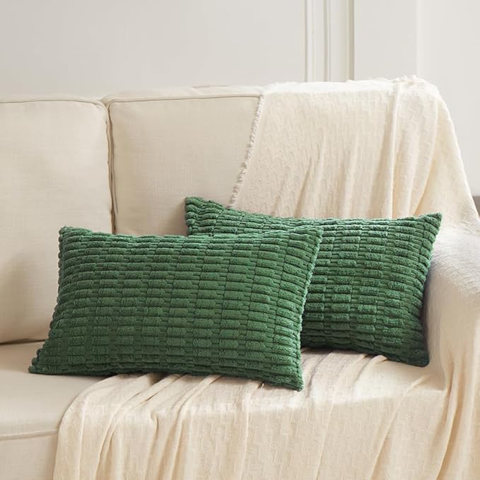 Fancy Homi 4 Packs Green Decorative Throw Pillow Covers 12x24 Inch - Image 6