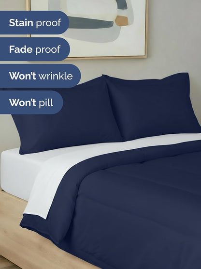 king comforter set - navy blue bedding for, package contents