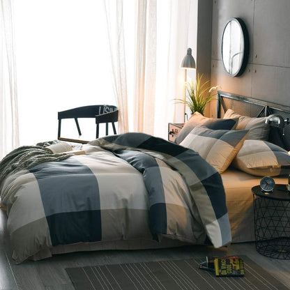 lifetb california king comforter set modern style plaid, side view