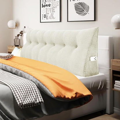 WOWMAX 100% Cotton Corduroy Headboard Pillow – California King Size Back by WOWMAX