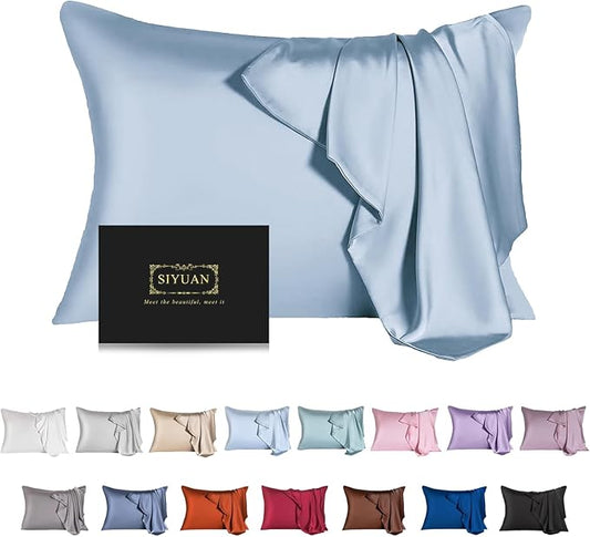 Mulberry Silk Pillowcase for Hair and Skin, Cooling Silk Pillow Case by SIYUAN