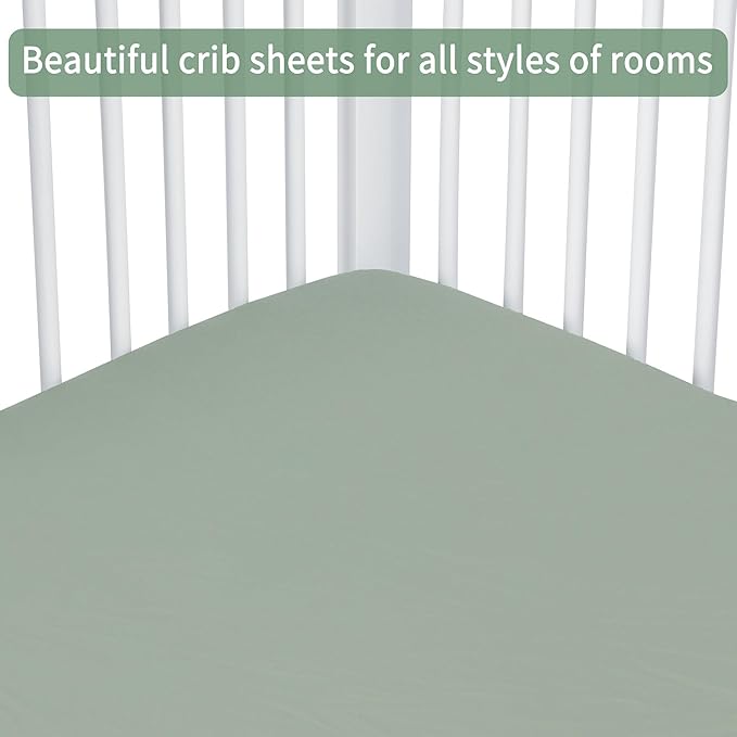 Baby Crib Sheets for Boys Girls, 2 Pack Fitted Crib Sheet for Standard Crib and - Image 4