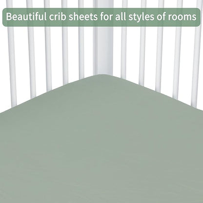 Baby Crib Sheets for Boys Girls, 2 Pack Fitted Crib Sheet for Standard Crib and - Image 4