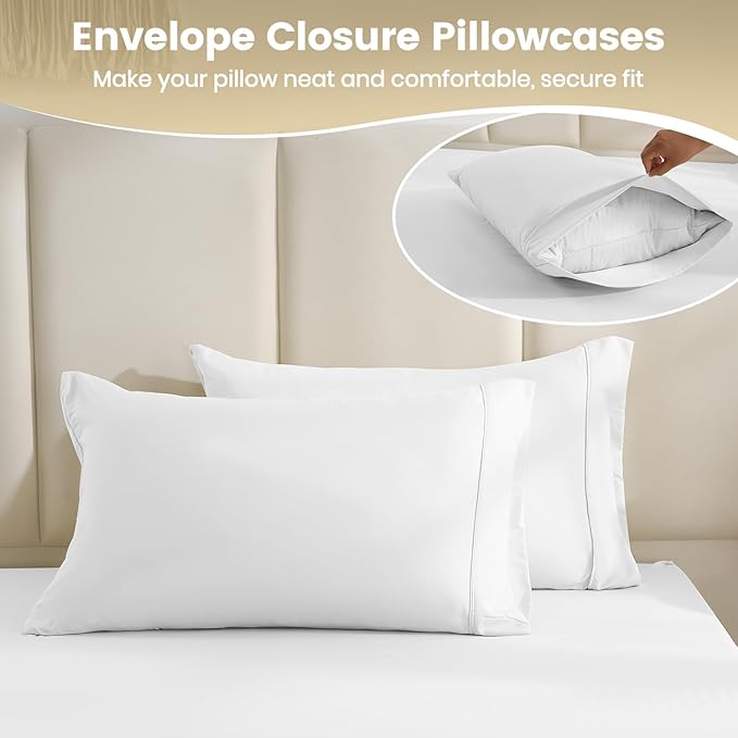 Twin Sheet Set - 3 Piece Super Soft Breathable Bed Sheet & Pillowcase Set - Image 8