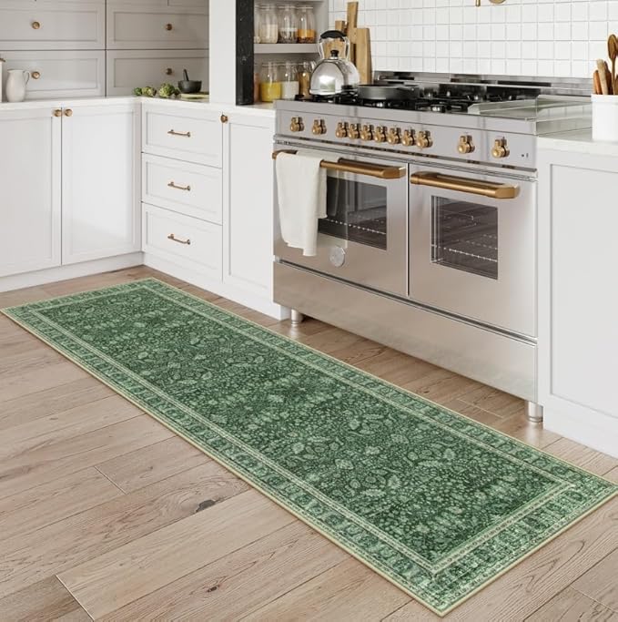 Lahome Vintage 2'6''x10' Green Washable Runners - Image 6