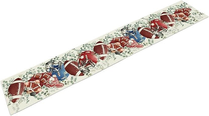 Rugby Table Runner, Seasonal Eucalyptus Rugby Boy Gnome Football Game Day - Image 6