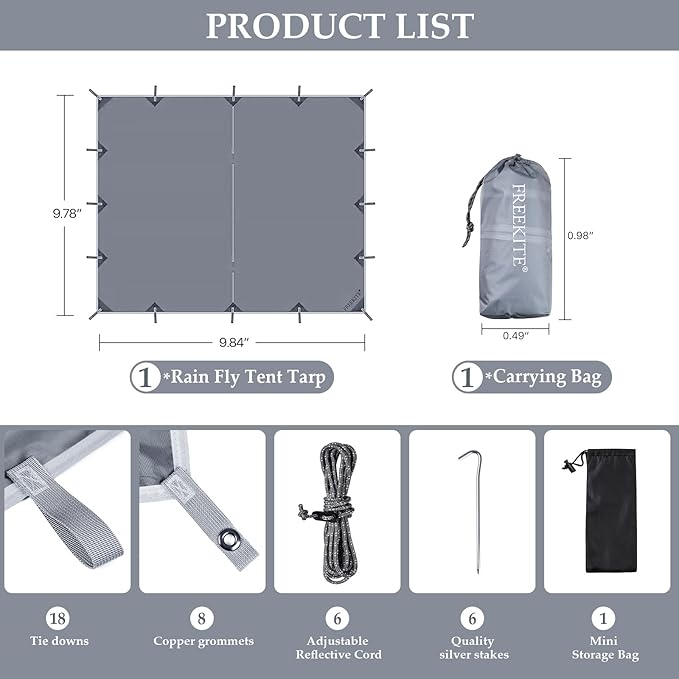 Camping Tarp Tent Portable Multifunctional Bushcraft Backpacking Tear-Resistant - Image 2