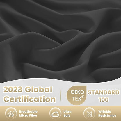 Full Sheet Set - Hotel Luxury 4 Piece Breathable Cooling Full Size Sheet Sets - Image 5