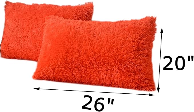 MorroMorn Decorative Pillows Covers, 2 Packs Faux Fur Pillow Cases Standard Size - Image 2