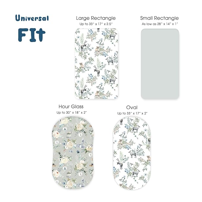 Stretchy Ultra Soft Fitted Bassinet Sheet Set 3 Pack, Universal Fit - Image 6