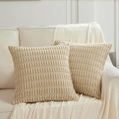 Fancy Homi 4 Packs Tan Decorative Throw Pillow Covers 26x26 Inch - Image 6