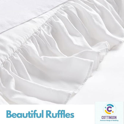 Ruffled Bed Skirt with Split Corners-Dust Ruffle - Image 5