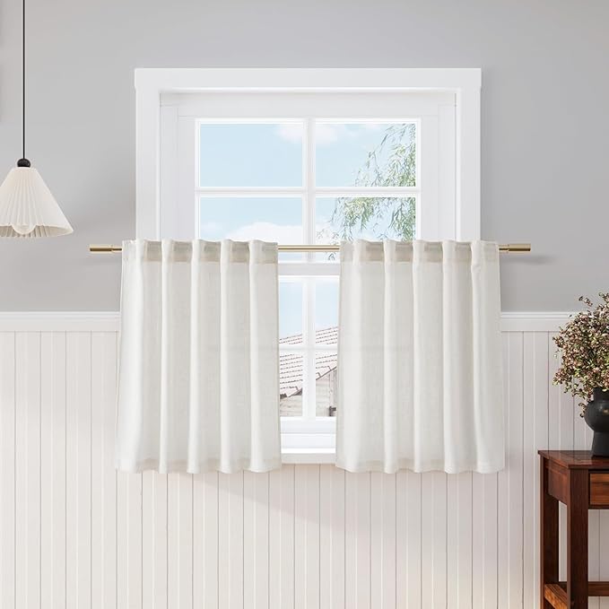 Nanspring 30 Inch Long Cream Curtains by Nanspring