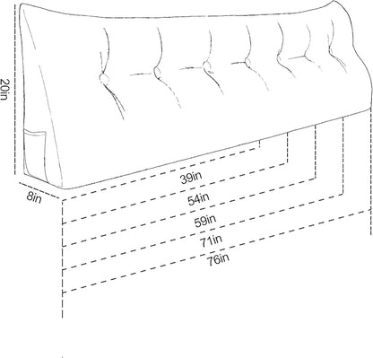 Daneey Headboard Pillow Queen, Triangular Wedge Pillow Headboard, - Image 6