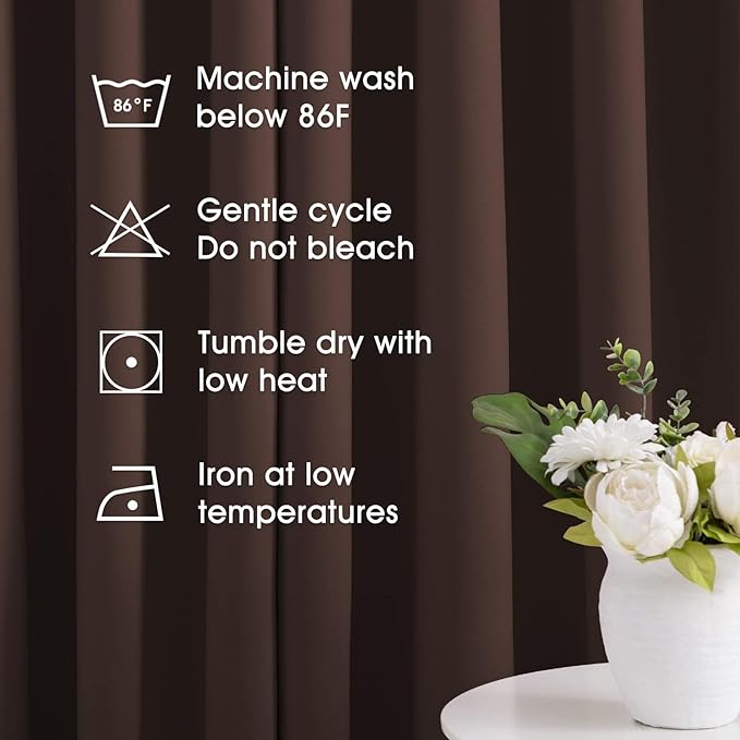 HOMEIDEAS Chocolate Brown Blackout Curtains, Room Darkening Soundproof Thermal - Image 7