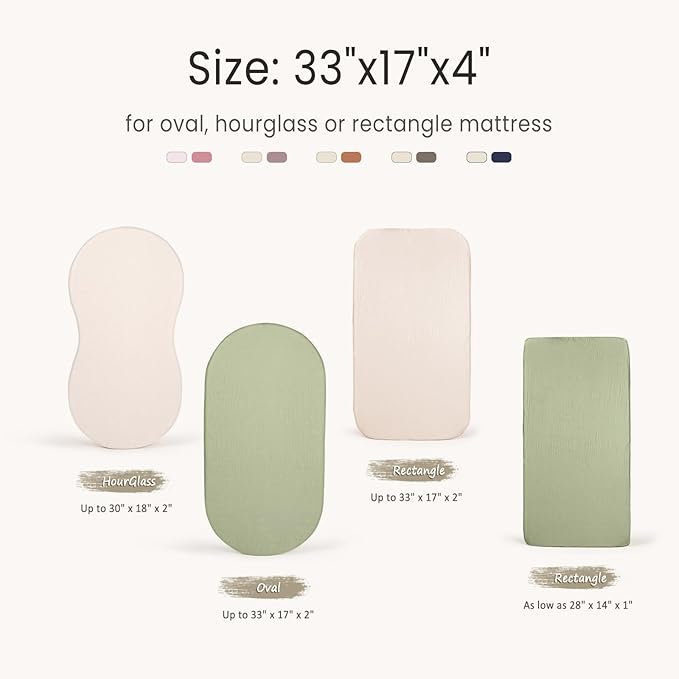 lulumoon Baby Muslin Bassinet Sheets: Cotton Bassinet Sheets Neutral - Image 2