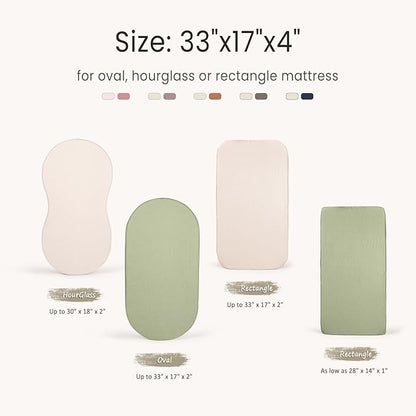 lulumoon Baby Muslin Bassinet Sheets: Cotton Bassinet Sheets Neutral - Image 2