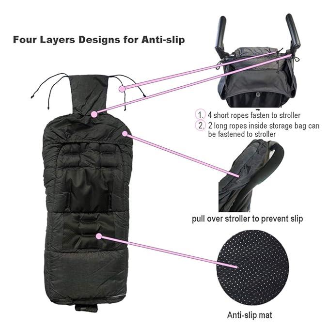 Christmas Uniuqe Waterproof Winter Stroller Bunting Bag Todder, Width Adjustable - Image 7