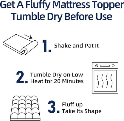 Mattress Topper Twin for Back Pain, Extra Thick Mattress Pad Cover, Plush - Image 6