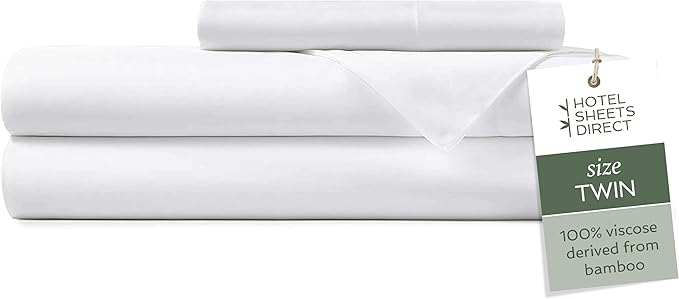 Hotel Sheets Direct 3 Piece Bed Sheet Set Twin Size, 100% Viscose Derived from by HOTELSHEETSDIRECT