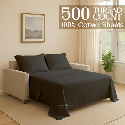 Sleeper Sofa 4 Piece Bed Sheet Set Premium Quality 100% Cotton 500 Thread Count - Image 2