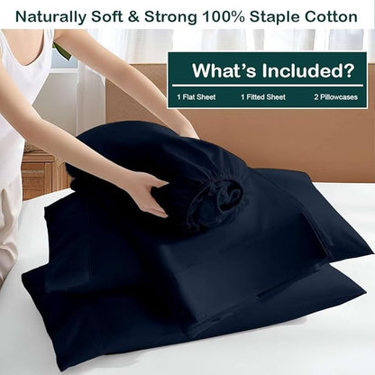 NON Sticky cotton Queen Size Sleeper Sofa Sheets, 4 Piece Egyptian Cotton Bed - Image 3