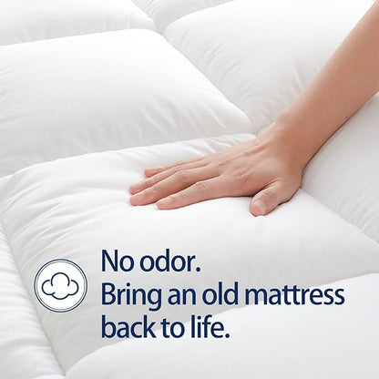 Mattress Topper Twin XL for Back Pain, Extra Thick Mattress Pad Cover, Plush - Image 4