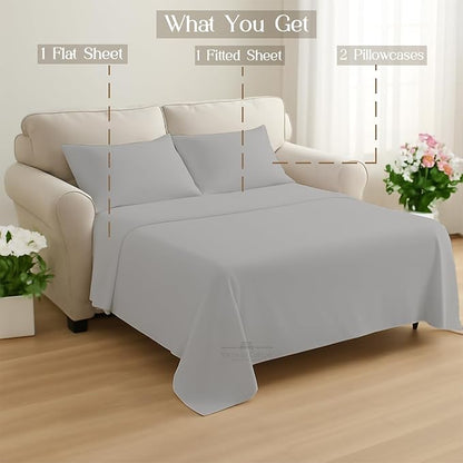Sleeper Sofa 4 Piece Bed Sheet Set Premium Quality 100% Cotton 500 Thread Count - Image 8