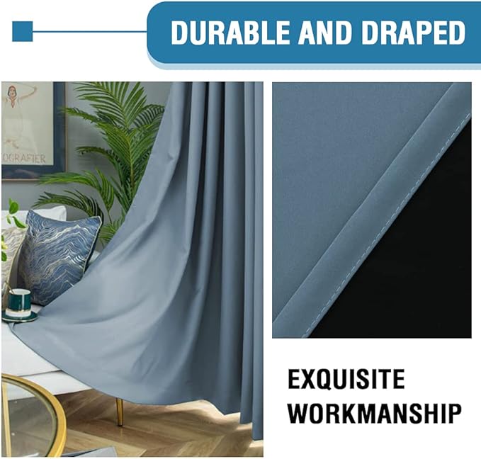 H.VERSAILTEX 100% Blackout Patio Curtains Thermal Insulated Curtains - Image 8