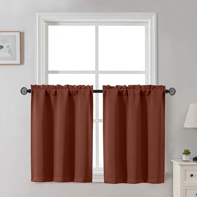 Gwine Short Curtains 30 Inch Length, Light Filtering Small Kitchen Window by Gwine