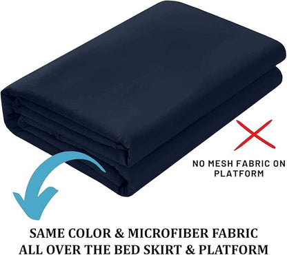 SKY BEDDINGS - Queen Size Ruffled Bed Skirt - 21 Inch Drop Dust Ruffle Bed - Image 5
