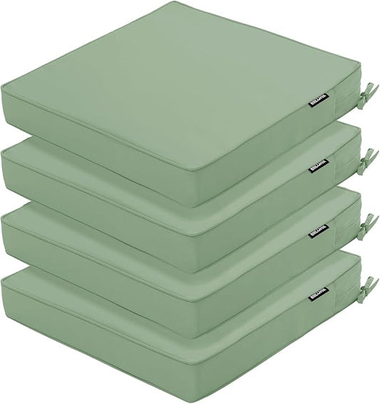 4 Pack Outdoor Chair Cushions 19 x 19 Inch Waterproof Patio Chair Cushions by COMCAVER