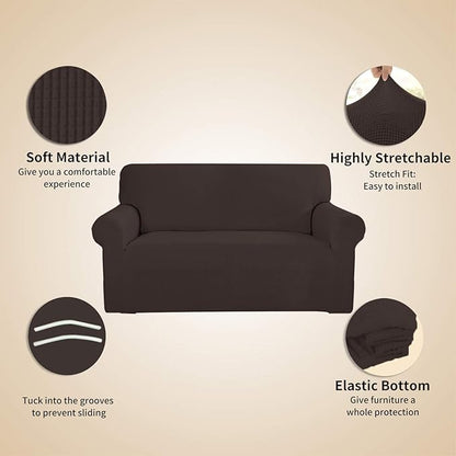 Easy-Going Stretch 4 Seater Sofa Slipcover 1-Piece Sofa Cover Furniture - Image 4