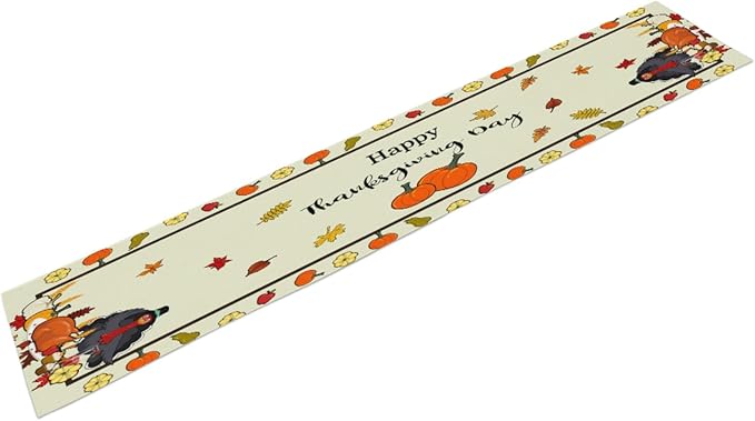 Turkey Table Runner, Fall Decor Farmhouse Table Runners, Fall Leaves Kitchen - Image 3