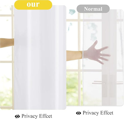 NICETOWN 2 Panels Non-See-Through Privacy Sheer Curtains 102 Inches Long - Image 6