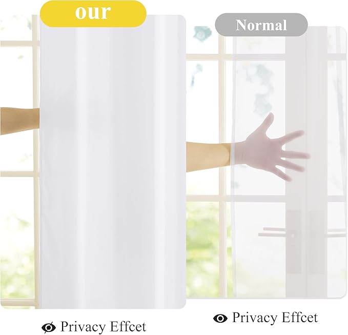 NICETOWN Pure White Privacy Sheer Curtains 52 x 90 Inches 2 Panels, - Image 4