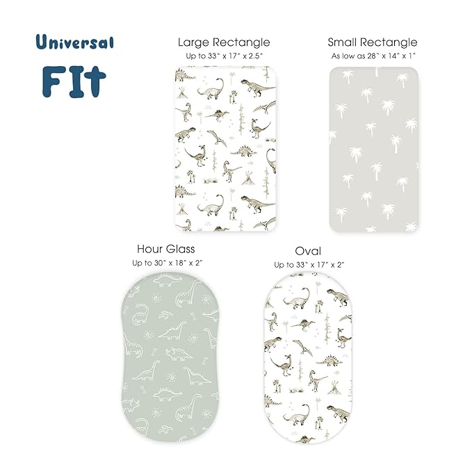 Ultra Soft Stretchy Jersey Knit Fitted Bassinet Sheets 3 Pack, Universal Fitted - Image 6
