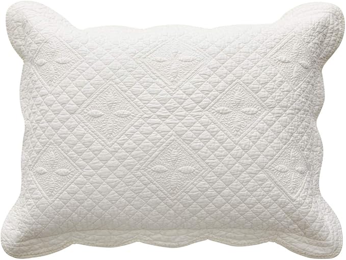 Sage Garden Luxury Pure Cotton Quilted Standard Pillow Sham 20'' x 26'' by Calla+Angel