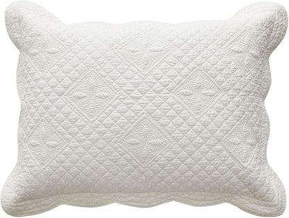 Sage Garden Luxury Pure Cotton Quilted Standard Pillow Sham 20'' x 26'' by Calla+Angel