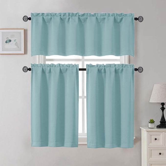 Gwine 24 Inch Length Kitchen Curtains Sets, Light Filtering Half Window Short - Image 3